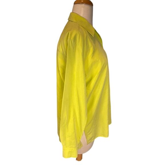 Liz Claiborne Liz Sport Women's Lime Green Blouse Long Sleeve Button Down Small - Picture 3 of 9